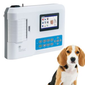 Electrocardiógrafo veterinario de 12 derivaciones con impresión térmica y pantalla multilenguaje